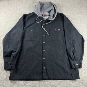 Wrangler Workwear Denim Hooded Trucker Shirt Jacket Black Men’s Size XL